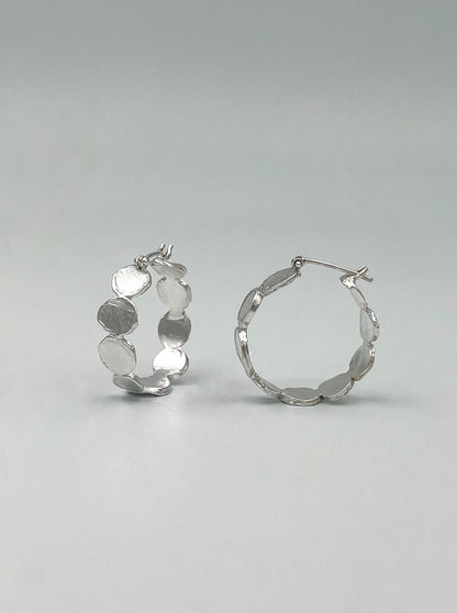 sterling silver irregular circle hoops